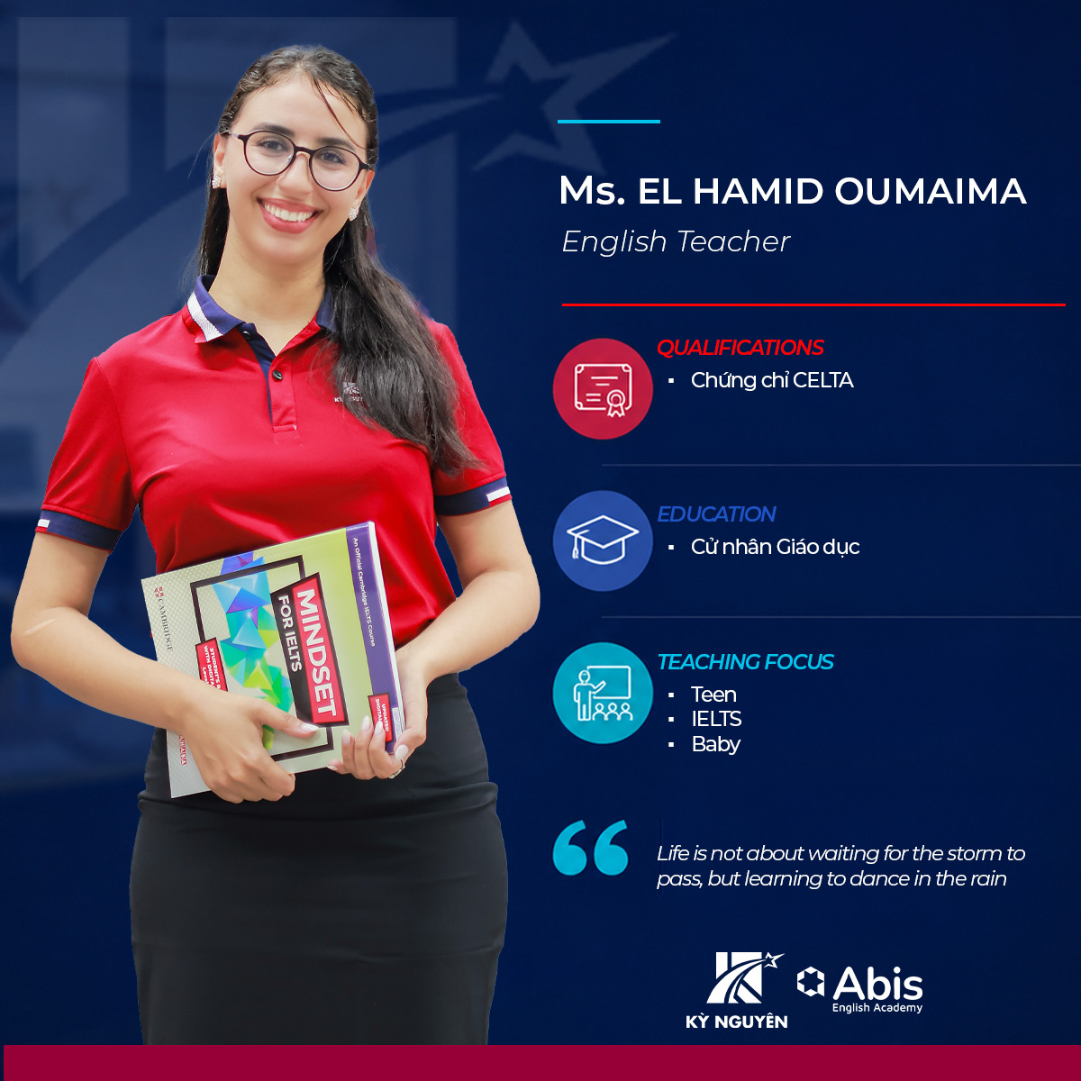Chân dung Cô Oumaima El Hamid tại Trung tâm Anh ngữ Kỳ Nguyên