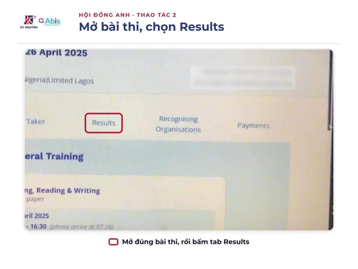 Tích chọn một hoặc nhiều kỹ năng cần phúc khảo. Ảnh: video Grace Edu Consult (06/2025).