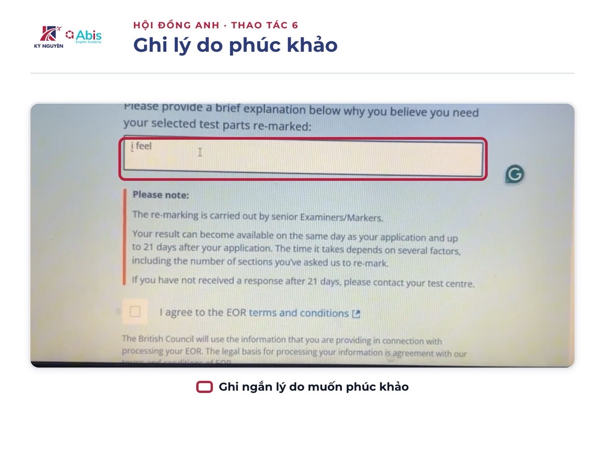 Tích ô đồng ý điều khoản EOR rồi bấm View payment options để sang bước thanh toán. Ảnh: video Grace Edu Consult (06/2025).